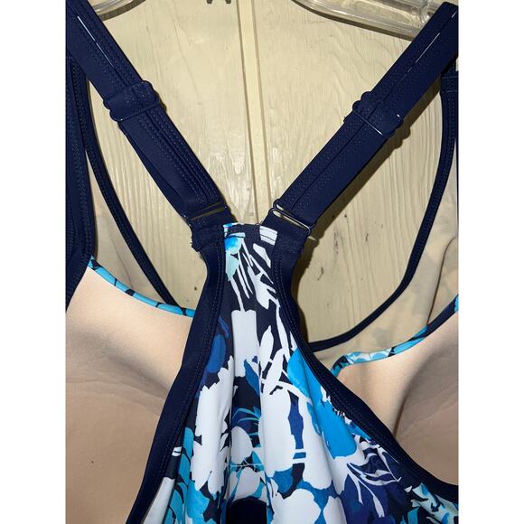 Swimsuits for All Tankini Top Women 46D Built In Bra Underwire Swim Dress Floral - Picture 8 of 9